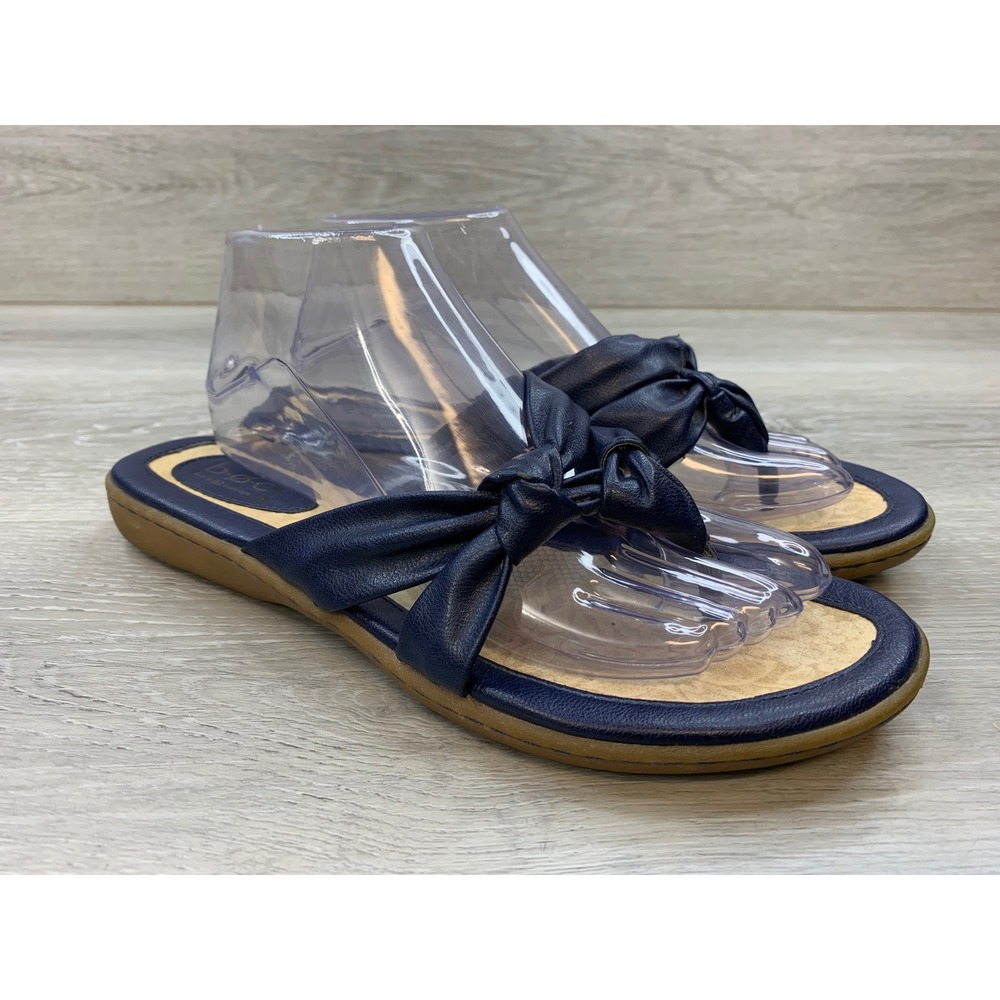 b.o.c. Born Concept Navy Blue Knotted Bow Slide Sandals Women's 9 Comfort Shoes